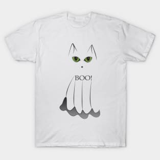 Cat ghost on white T-Shirt